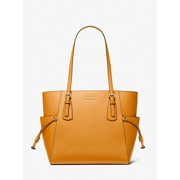 Michael Kors Outlet Voyager Large Saffiano Leather Tote Bag - POP ORANGE