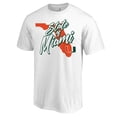 thumbnail image 2 of Men's White Miami Hurricanes State of Miami T-Shirt, 2 of 3