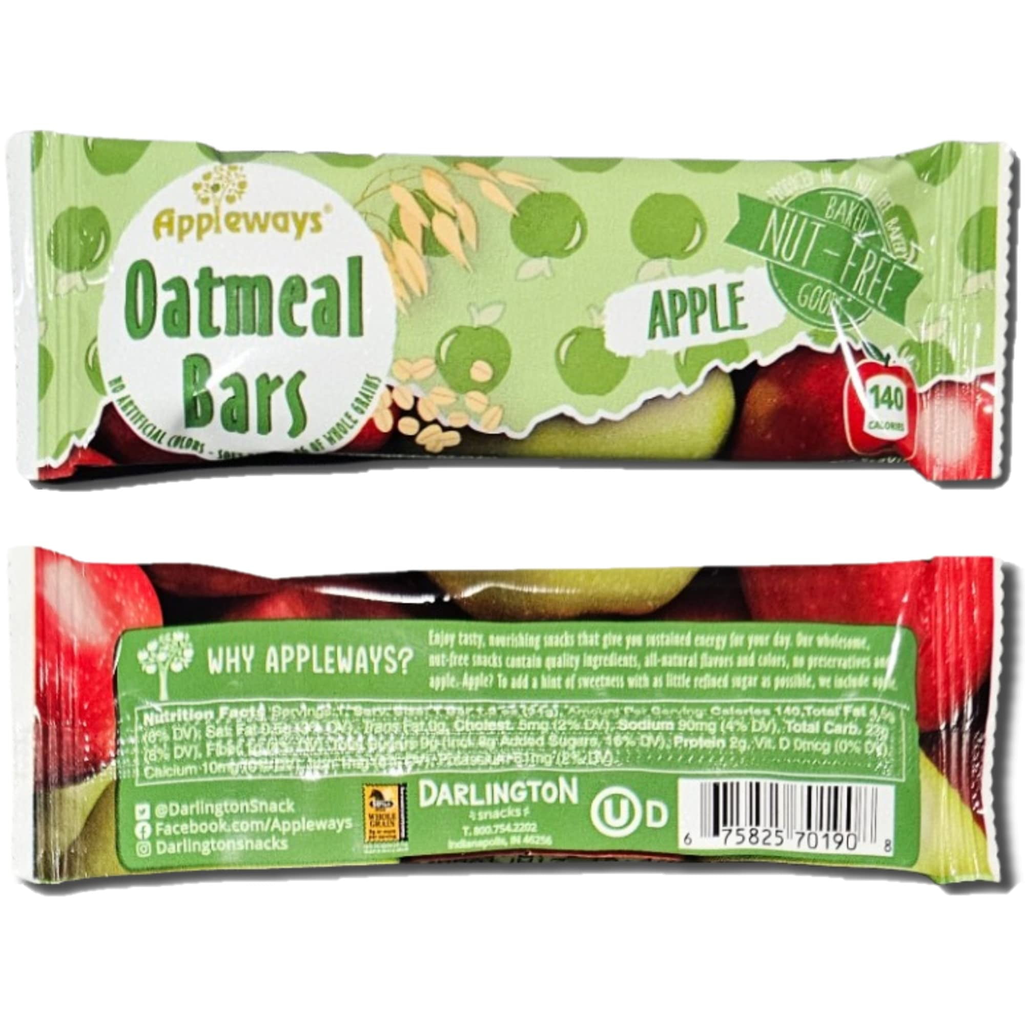 Appleways Apple Oatmeal Bar Value Pack | 1.2 Ounce | Pack of 24