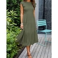 thumbnail image 3 of Dresses for Women Summer Flutter Short Sleeve Fashion Women Flowy Dresses Casual Smocked Elastic Waist Tiered Midi Dresses Alsol Lamesa, 3 of 6