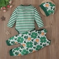 thumbnail image 6 of My 1st St. Patrick's Day Baby Boy Outfits Clover Shamrock Printing Romper With Pants 2 Piece Outfits Sets Green 3-6 Months, 6 of 9