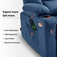 thumbnail image 5 of MCombo Small Power Lift Recliner Chair with Massage and Heat for Short People, Faux Leather 7569 (Small, Navy Blue), 5 of 9