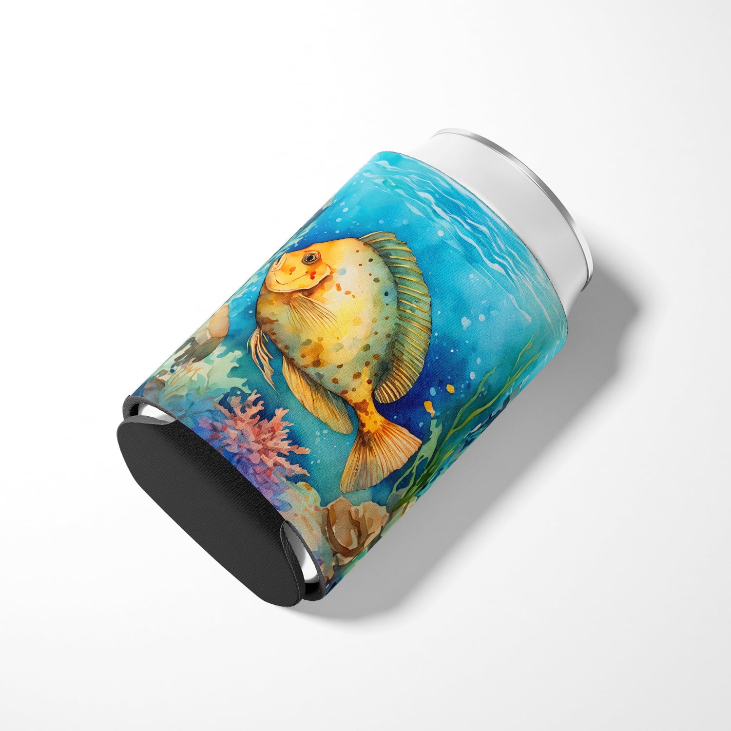 Flounder Can or Bottle Hugger 3 in x 5 in
