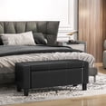 thumbnail image 2 of 42” Deluxe Faux Leather Padded Storage Ottoman Bench Foot Stool Seat Chair, 2 of 10