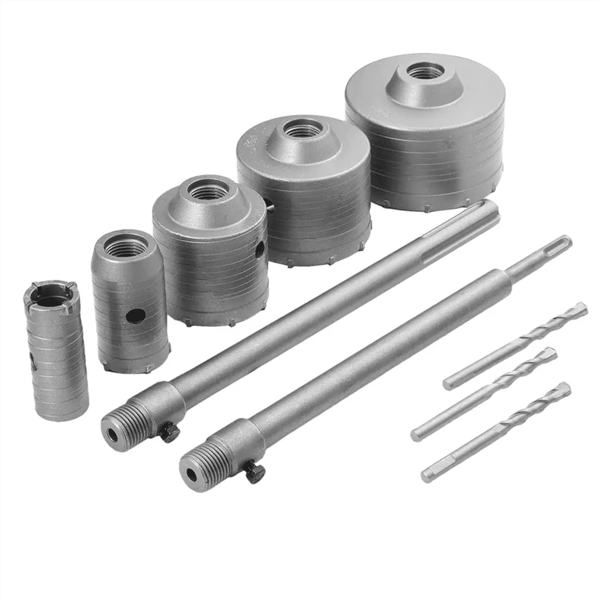 TOP! Concrete Hole Saw Kit 10 Pcs Drill Core Bit for Brick Impact Portable Masonry Sewer Wall