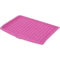 18 x 13" Kitchen Drain Board, Large Plastic Draining Tray with Side Drop Slope Diversion, Side Dish Drying Tray, Dish Drainer Drip Rack Tray with Non-Slip Base