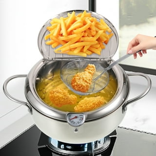 ACOUTO Tempura Deep Frying Pot With Thermometer And Oil Drip Rack Japanese  Stainless Steel Fryer Pan For Induction Cooker, For Frying Chicken French  Fries Frying Fish And Shrimp (deep Green) 