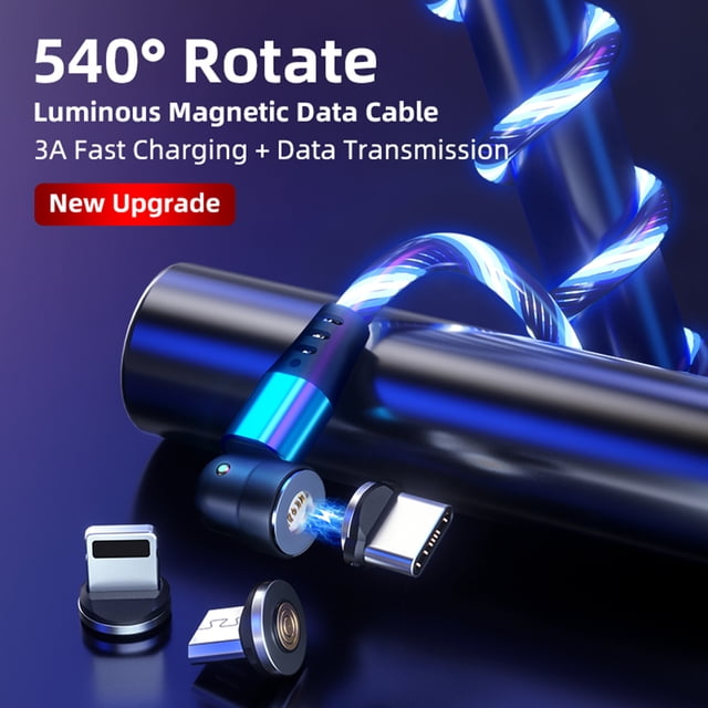 El cable magnético que fluye del cargador del LED el cable magnético giratorio de 540 grados enciende para arriba el cordón