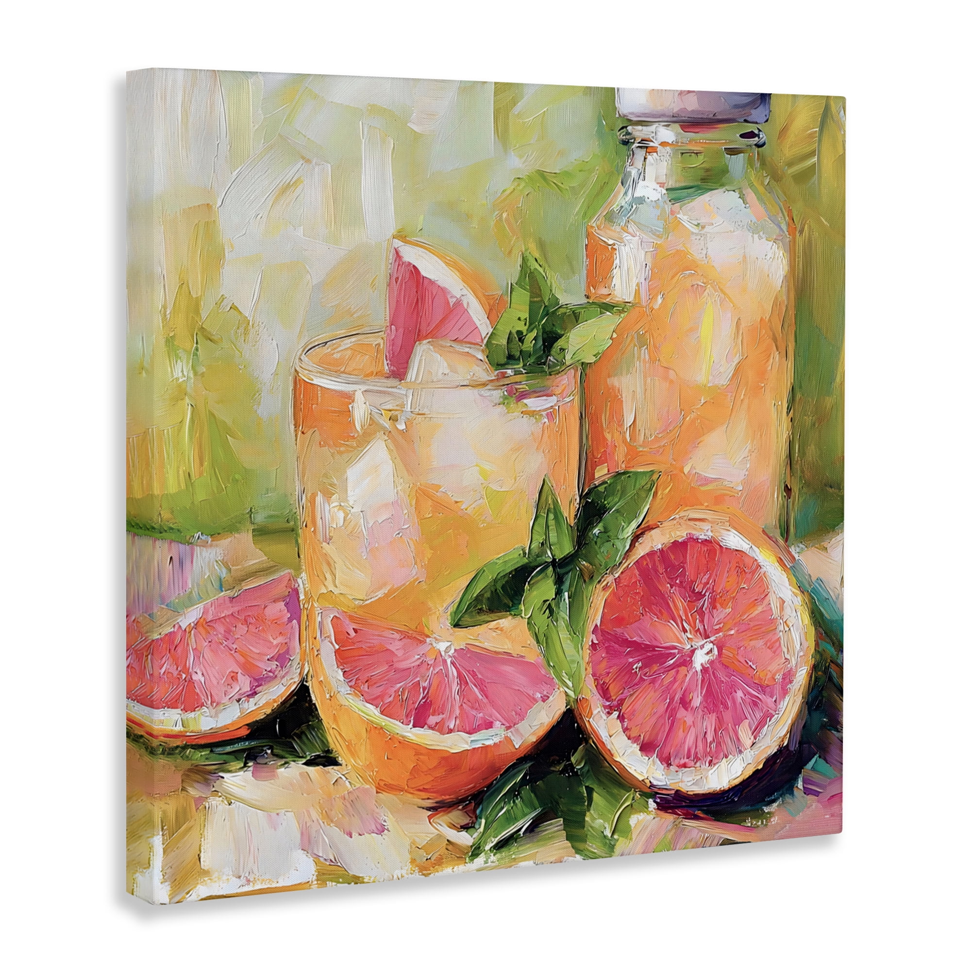 Stupell Industries Grapefruit Summer Refreshment Canvas Wall Art, design by Riley B