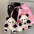 thumbnail image 3 of Plush Panda Keychain Pendant Keyring Ornament Phone Decoration Back Clip Backpack Handbag Charm for, 3 of 20