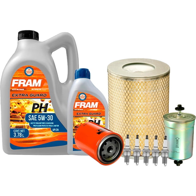 Kit De Afinación Con Aceite 5W30 Mineral, Bujías Cobre, Filtro De Aire, Filtro De Aceite Y Filtro De Combustible 10 Piezas Compatible con Volkswagen Eurovan L5 2.5L DE 1992 A 1996