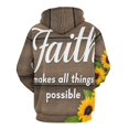 thumbnail image 3 of Faith Sunflowers Motivation-1 Men's Women Vintage 3D Hooded Sweatshirt - All-Season Loose Fit Streetwear, 3 of 6
