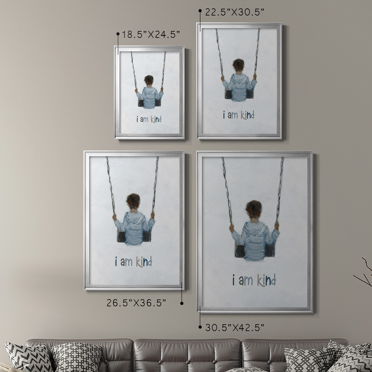 Boy on a Swing Premium Framed Print - Ready to Hang