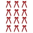 thumbnail image 2 of Wooowa 12PCS Velvet Christmas Bows, Xmas Tree Wreath Gift Wrap Crafts Decor, Bows for Wedding Party Snack/Baking/Candy Bags, 2 of 8