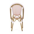 thumbnail image 4 of Outdoor PE Ratten and Aluminum French Bistro Chairs, Set of 2, Rusted Red & White, Bamboo Print Finish, 4 of 27