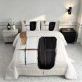 thumbnail image 2 of Manfei Mid Century Ombre Queen Comforter Set, Black Gold White Oil Painting Comforter Sets Queen, Black Reversible 3pcs, 1 Comforter and 2 Pillowcases, 2 of 6