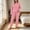 Pink, variant on Pajama Sets for Women 2 Piece Crew Neck Long Sleeve Pullover Top and Elastic Cuff Jogger Pants Winter Warm Womens Lounge Sets for Home Casual Suits
