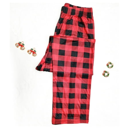

Christmas Parent-Child Pajamas Long-Sleeved Round Neck Sleepwear Loose Casual Home Clothes Set 2XL Gray Mom