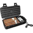 thumbnail image 1 of Travel cigar box - portable cigar box with humidor tray and cigar knife - waterproof - airtight - durable (up to 5 cigars), 1 of 5
