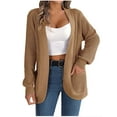 thumbnail image 1 of Yuyuzo Womens Cardigan Sweater Long Sleeve Open Front Knit Carigan with Pockets Solid Color Fall Tops, 1 of 6