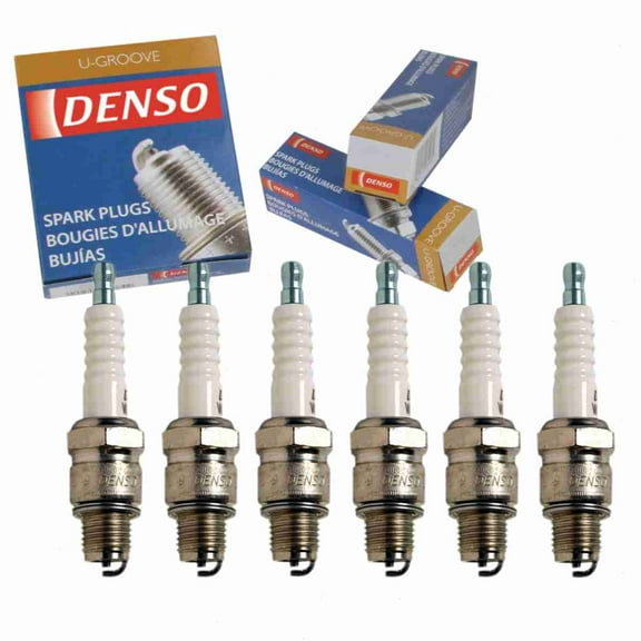 6 pc DENSO 4025 Standard U-Groove Spark Plugs for W22FS-U Ignition Wire Secondary