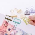 thumbnail image 4 of Small Binder Clips, 36 Pack, 3/4 Inch, Standard 19mm, Hollow Out Gold, Capacity 0.31 Inch, Fold Clamp, Wire Clip, Micro Paper Clips, Office Clips, 4 of 7