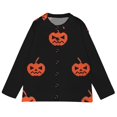 thumbnail image 5 of Women's Vintage Halloween Ghost Cardigan Sweater Crew Neck Button Down Floral Knit Casual Outerwear Jacket for Fall Winter, 5 of 5