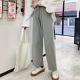 thumbnail image 2 of Pantalones deportivos Mujer Casual Suelto Cintura alta Pierna ancha Pantalón largo, Gris, L Inevent AP001468-02B, 2 of 7