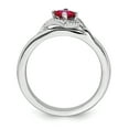 thumbnail image 2 of Created Ruby and Diamond Sterling Silver Polished Ring, 2 of 5