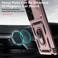thumbnail image 4 of SOATUTO Armor Case for Samsung Galaxy S24 S24 Plus S24 Ultra with Slide Camera Cover & Rotated Magnetic Ring Kickstand, Shockproof Protection Phone Cover Case for Samsung Galaxy S24 Ultra, Rose Gold, 4 of 6