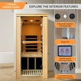 thumbnail image 5 of OUTEXER Saunas Infrared Far Infrared Sauna for Home, Sauna Room Hemlock Wood Dry Sauna for Home 1 Person Infrared Sauna Low EMF Indoor Sauna for Single Person Sauna 1080W with Bluetooth Speakers, 5 of 9