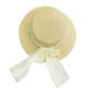 thumbnail image 1 of Sombrero de mujer con circunferencia de 56-58 cm, sombrero de paja de ala ancha y parte superior plana, sombrero de playa con protección solar y lazo de malla para exteriores, 1 of 5