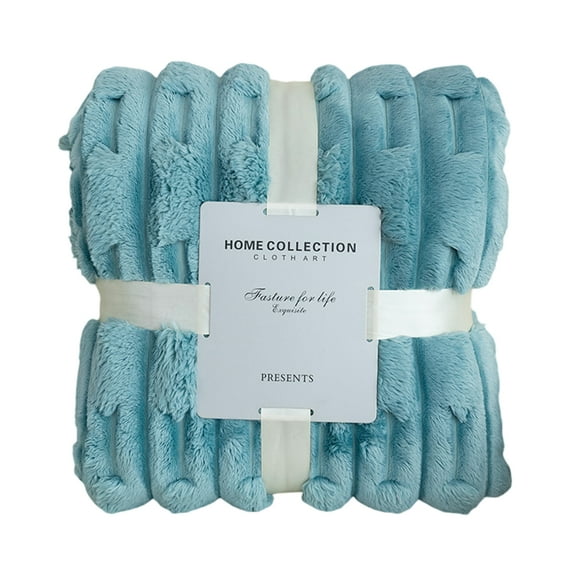 Manta de piel sintética beige, manta de piel de conejo fruncida reversible de doble cara para sofá, cama, manta de visón suave y cálida, 50 x 60 pulgadas