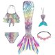 thumbnail image 1 of 2023-5 unids/set traje de baño de cola de sirena para niñas disfraz de sirenita Cosplay ropa de playa traje de baño-1, 1 of 3