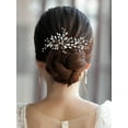 thumbnail image 4 of Crystal Bride Wedding Hair Pins Rhinestone Hair Comb Wedding Hair Accessories Bride Hair Jewelry Hair pieces for Women Bride Girls(Pack of 2), 4 of 4