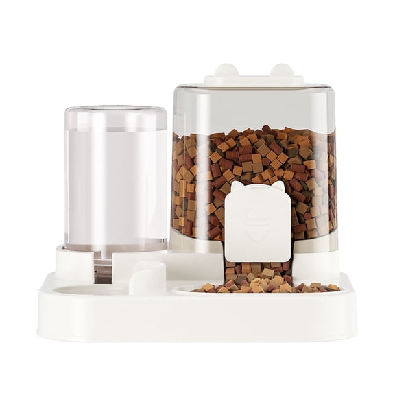 TYPPKMM 2-in-1 Gravity Pet Feeder & Water Dispenser for Cats & Dogs, Automatic Food Bowl & Water Bowl Combo, Large Capacity, Washable, Ideal for Small & Medium Pets