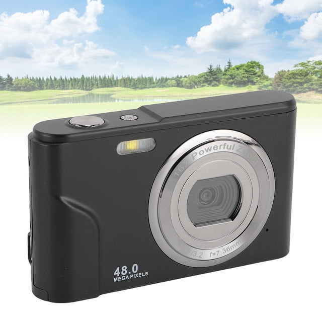 Cámara Digital, 48MP 1080p 16x Zoom Digital Anti vibracia Apuntarar y disparar Cámaras Con Pantalla de 2.4 Pulgadas, Cámara Compacta de Vije para Principiando