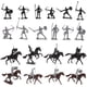 thumbnail image 1 of juego de minifiguras de soldados de mesa de arena, pequeñas figuras de caballeros, micropaisajismo, decoraciones de caballos, 1 of 7