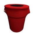 thumbnail image 1 of LA Linen SpandexCover44G_RedX98 LA Linen Extensible Spandex Poubelle Couvercle Rond 44 Gallons, Rouge, 1 of 4