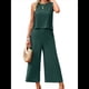 thumbnail image 1 of Conjunto de Dos Piezas de Verano para Mujer: Top Corto Sin Mangas con Cuello Redondo y Pantalones Anchos con Bolsillos. Azul Oscuro S, 1 of 10