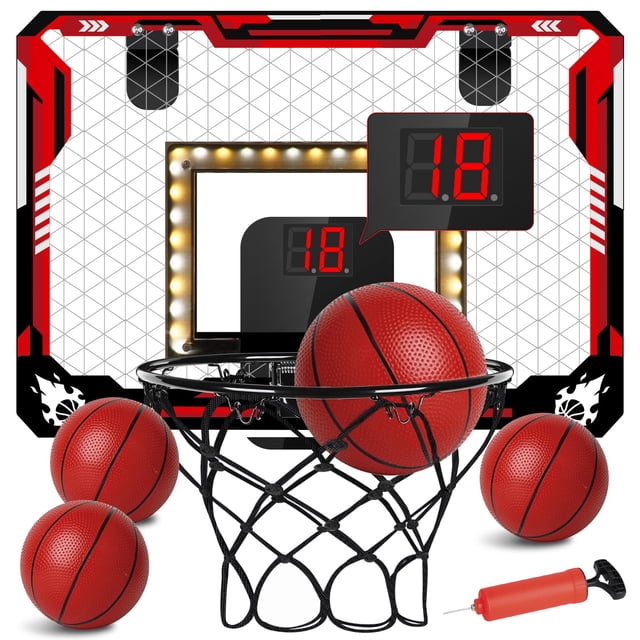Canasta de baloncesto KIZJORYA Indoor con marcador electrónico para niños