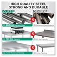 thumbnail image 4 of EastVita 36x24 Inches Stainless Steel Prep Work Table with Backsplash and 4 Caster Wheels Commercial Heavy Duty Kitchen Worktable Adjustable Under Shelf for Restaurant Business Home Outdoor Use, 4 of 6