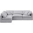thumbnail image 5 of Meridian Furniture Indulge 129" Linen Fabric L-Shaped Modular Sectional in Gray, 5 of 7