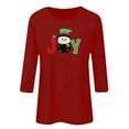thumbnail image 4 of Ailaofu Christmas Shirts for Women 2025 3/4 Sleeve Snowman Graphic T-Shirts Casual Crewneck Xmas Tunic Tops Holiday Shirts, 4 of 4