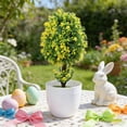thumbnail image 2 of Artificial Bonsai Tree Small Potted Green Plant Realistic Flower Ball Desktop Ornament for Easter Spring Home Decor, 2 of 8