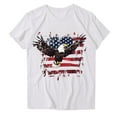 thumbnail image 2 of Odbmxy T Shirt Women Summer 4th of July Short Sleeve Womens Top Loose Eagle Leisure Vacation White Tunic Tops, 2 of 3