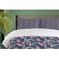 thumbnail image 4 of Ambesonne Tropical Duvet Cover Sets, Hawaiian Banana Leaves, 2-King, Dark Lavender Pale Pink, 4 of 7