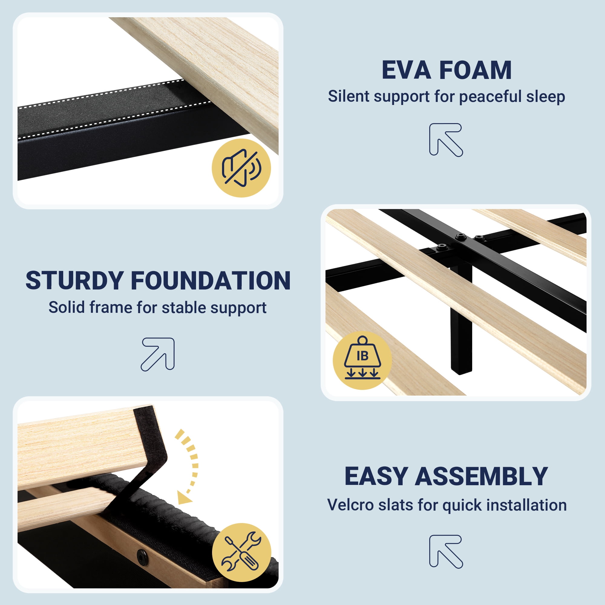 Allewie Full Bed Frame, Upholstered Platform Bed, Adjustable Vertical Channel Tufted Headboard, Corduroy Fabric, Modern Low Profile, Wooden Slats, No Box Spring Needed, Easy Assembly, Black