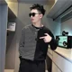 thumbnail image 3 of Ropa masculina, sudadera con capucha negra y blanca empalmada para hombre, camiseta sin capucha, camiseta a rayas, moda Harajuku, novedad y cálida S, 3 of 5