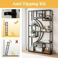 thumbnail image 4 of LGHM Bookshelf Set of 2, 70" H Tall Bookcase with 9 Open Display Storage Shelves for Living Room Home & Office, Gray, 4 of 9